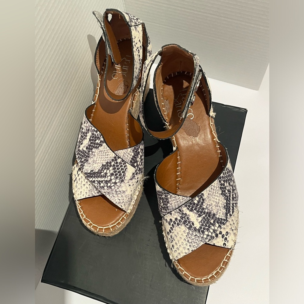 Franco Sarto Snakeskin Patterned Women's wedge  Sandals - Picture 13 of 14